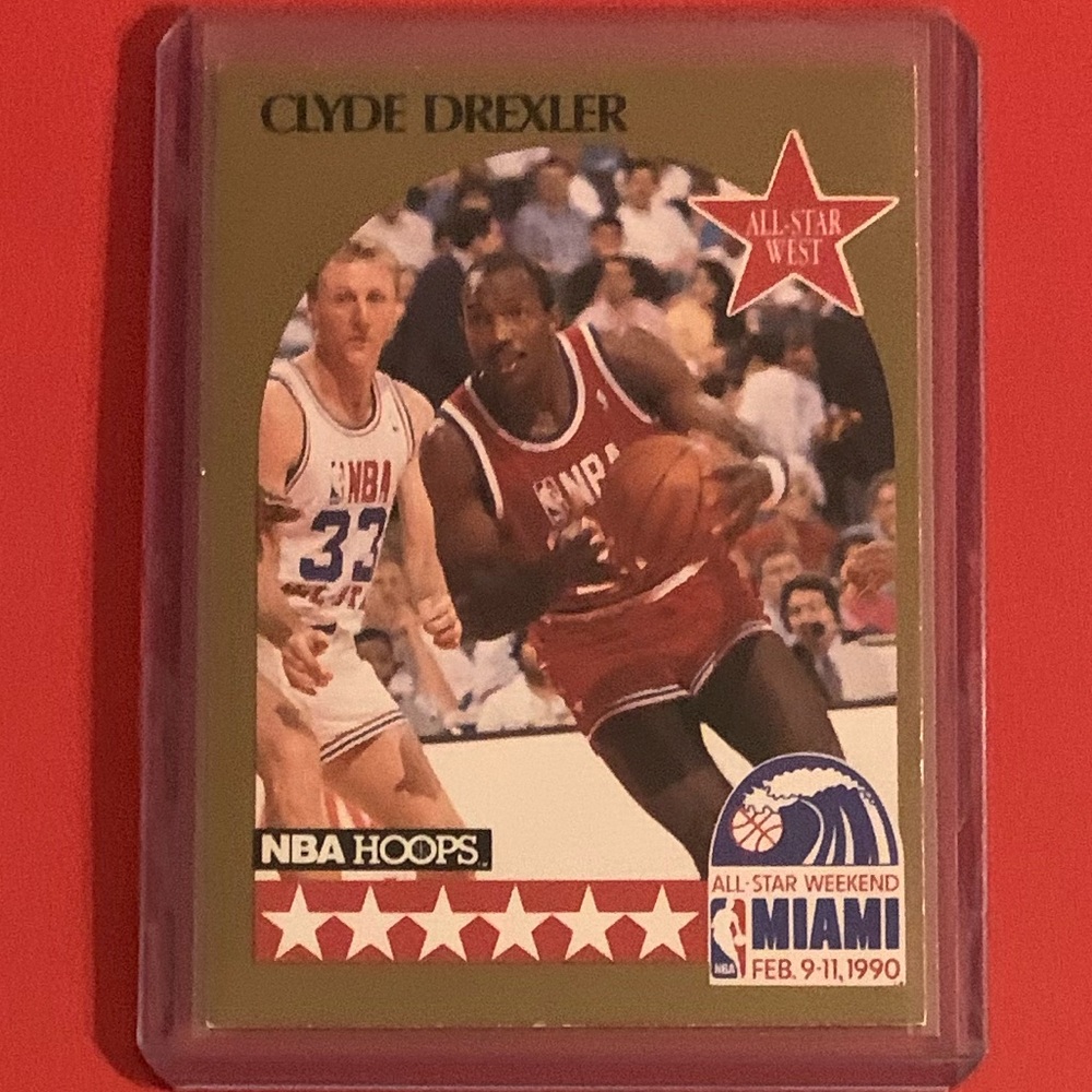 Clyde Drexler [All-Star] #16 1990-91 Hoops Basketball Trading Card